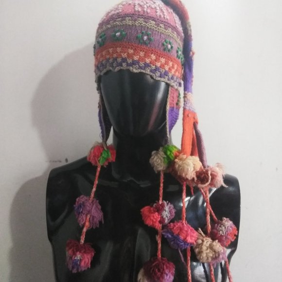 Peruvian chullo  hat warm winter woven in Andean culture wool for women main image 8